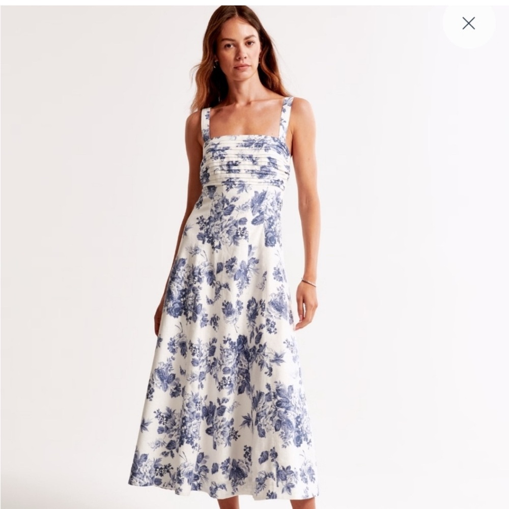 The A&F Emerson Linen-Blend Wide Strap Midi